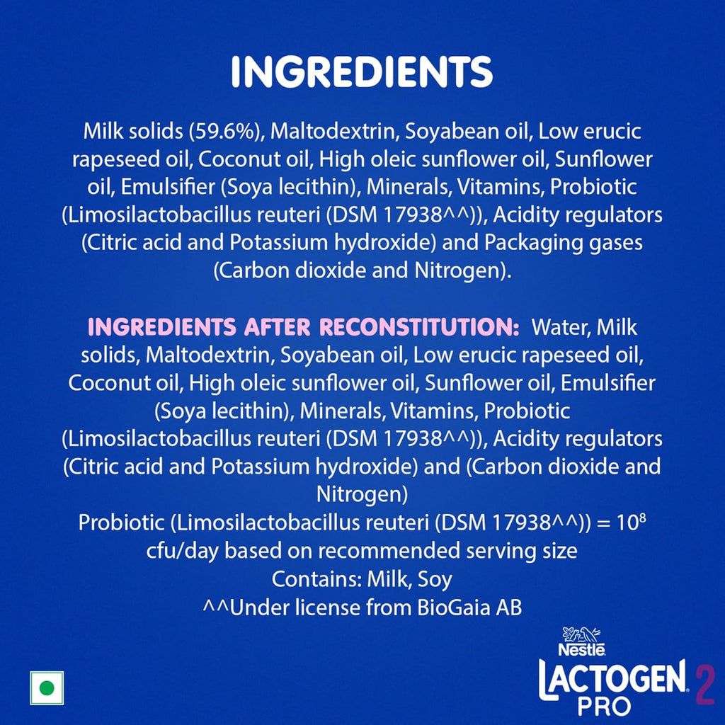 Lactogen Pro 2 Powder, Follow-Up Formula With Probiotic, After 6 Months Up To 12 Months, Bag-In-Box Pack, 400g.