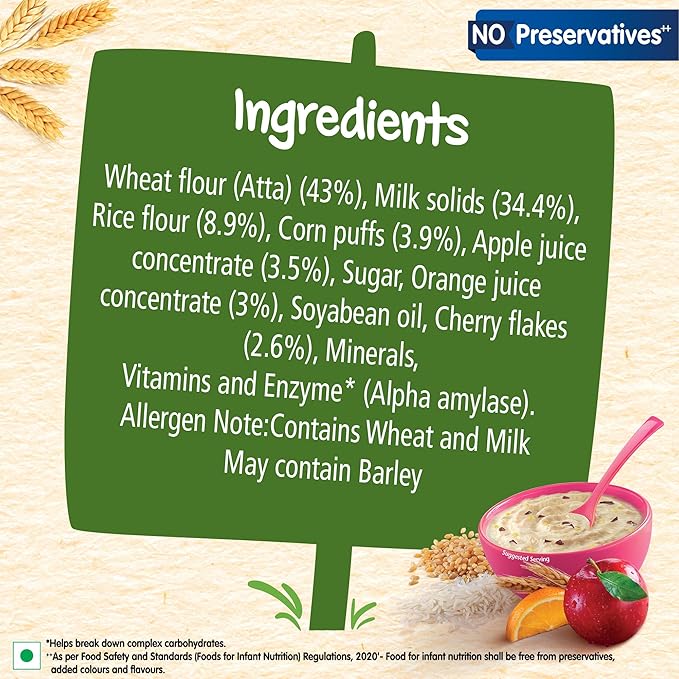 CERELAC Baby Food Cereal | No Preservatives | Wheat Rice Mixed Fruit for 10 to 24 Months Baby | Source of Iron & Protein for Babies | Instant Cereal | 300g