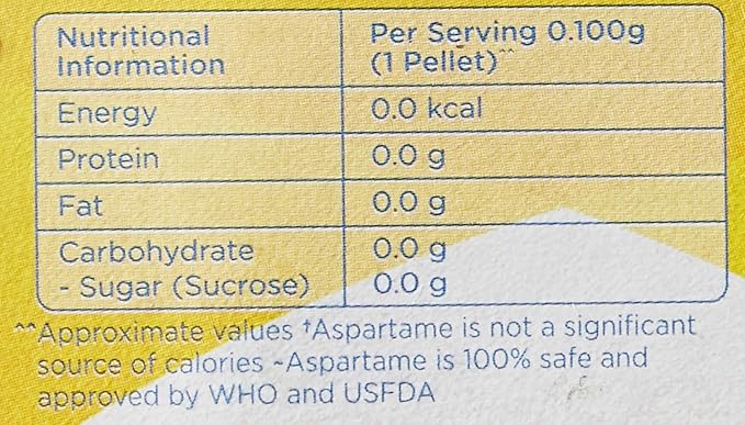 Sugar Free Gold, 100 Pellets| India’s No.1 Sweetner| Sweet like Sugar with Low Calories| Scientifically Proven & Tested