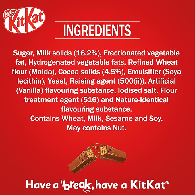 KIT KAT 3 Fingers, Choco Coated Wafer Bar, (28 x 28.5g), 798g, Box