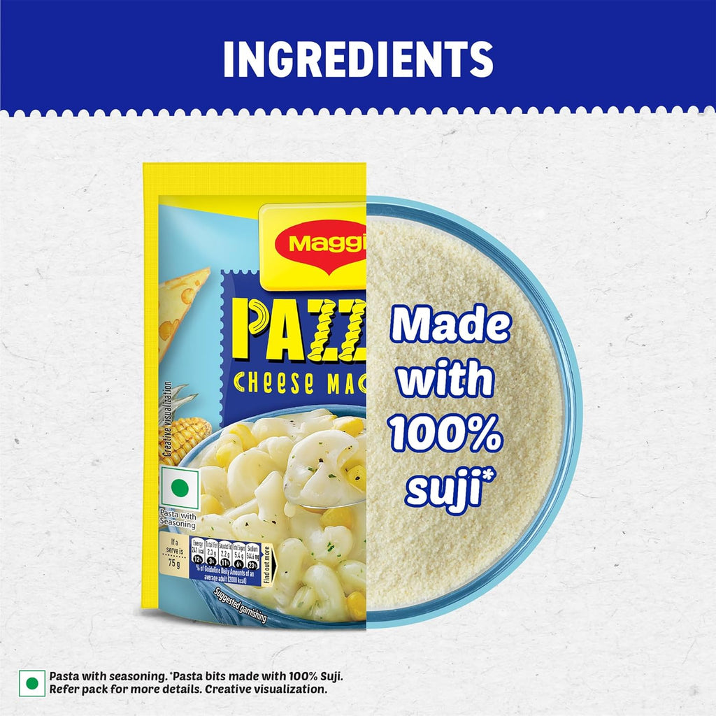 AZZTA MAGGI Instant Pasta- Cheese Macaroni, 75 G Pouch,Vegetarian