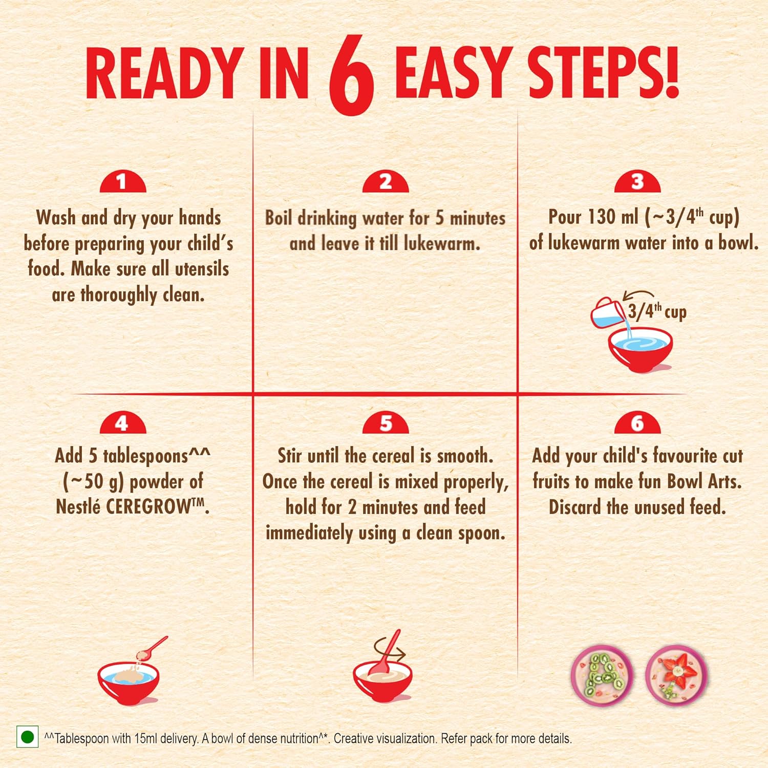 CEREGROW with NO Refined Sugar | Multigrain Cereal with Milk & Fruits | with Iron, Omega 3, Protein, Calcium | 19 Nutrients | 300g, Bag-in-Box Pack