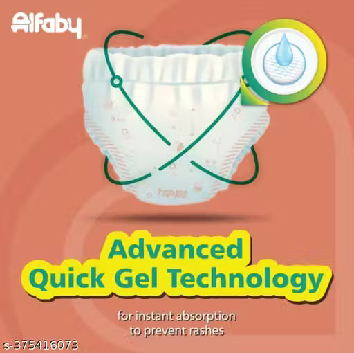 Alfaby Baby Diaper Pants, Medium Size 74 Count, (7 to 12) KG