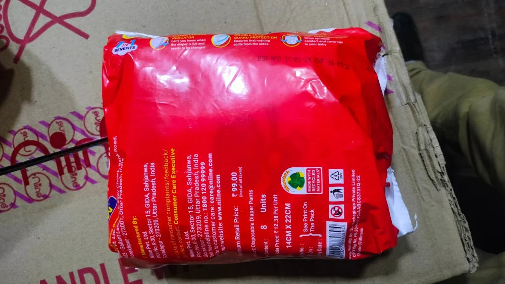 Plain Niine M 8 Baby Diaper Pants, Size: Medium