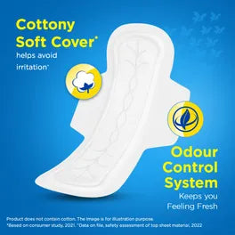 Stayfree Sanitary Pads - Secure XL Cottony Soft, with Wings, 6 pcs
